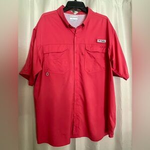 Columbia PFG XL Omni-Shield Blood ’N Guts Fishing Shirt – Coral
